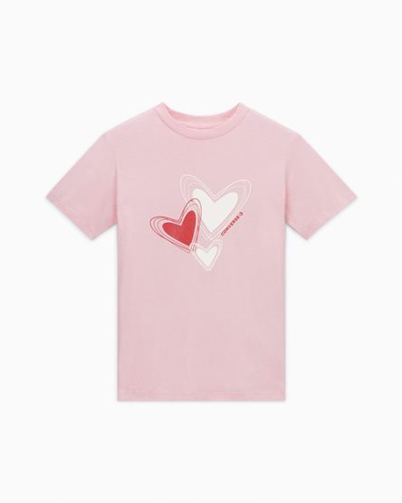 T-Shirts Dama Converse Hearts Grafice Portocalii Roz | RO UZ013J206